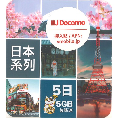 Docomo 5G 日本5天5GB上網卡